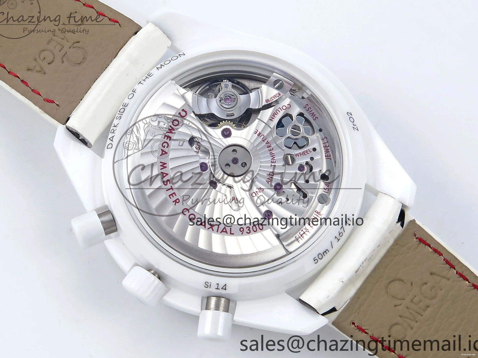 0522 Speedmaster White Side Of The Moon N1F 1:1 Best Edition White Dial White Ceramic on White Leather Strap A GoAnywhere 7694